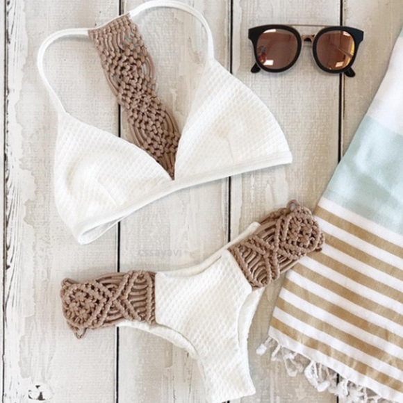 B2G1♦️🥽🆕Boho Cream Bikini Swimwear - Picture 2 of 8